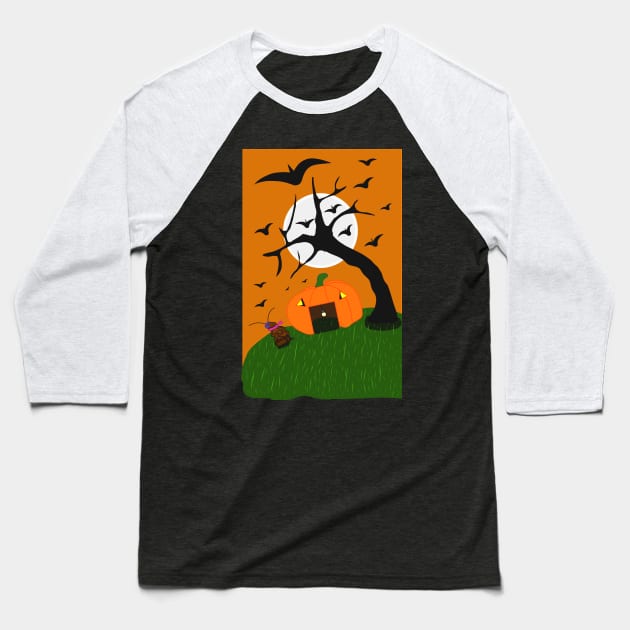 Halloween Baseball T-Shirt by Sshirart